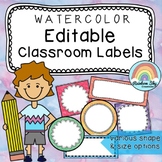 Editable Labels | Name tags | Watercolor rainbow themed