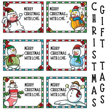 Editable Lables - Christmas Gift Tags with Snowman &...- From Teacher ...