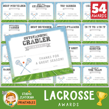 Preview of Editable Lacrosse Award Certificates, Award Ceremony Certificates, End of Season