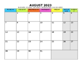 Editable Landscape Calendar Set (August 2023 to July 2024)