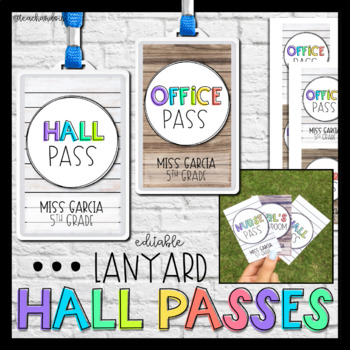 Preview of Editable Lanyard Hall Passes