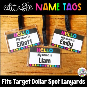 editable lanyard name tags fit dollar spot lanyards tpt