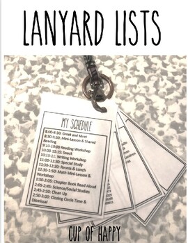 Preview of Editable Lanyard Schedule List | Student Numbers | Parent Contact