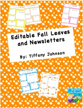 Preview of Classroom Newsletters Leaf and Pumpkin Newsletter Templates