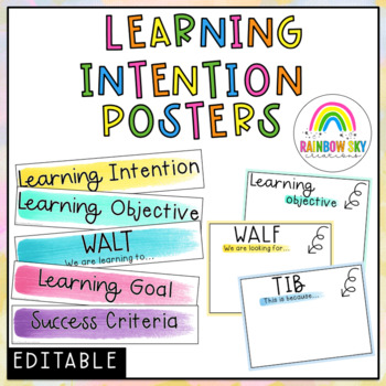 Preview of Editable Learning Intention Posters / WALT WILF TIB