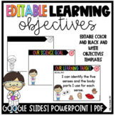Editable Learning Objectives Posters/Templates | +Google S