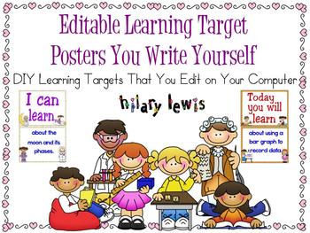 Preview of Editable Learning Targets You Write on Your Computer-56 Themes!