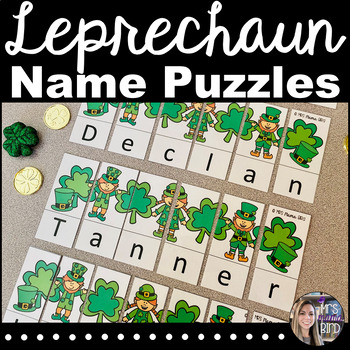 Preview of Editable Leprechaun Name Puzzles | St. Patrick's Day Puzzles