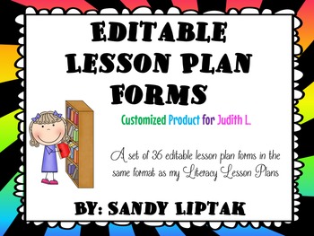 Preview of Editable Lesson Plan Forms