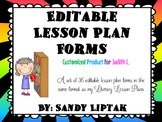 Editable Lesson Plan Forms