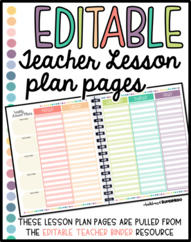 Preview of Editable Lesson Plan Pages