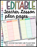 Editable Lesson Plan Pages