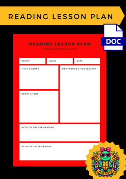 Preview of Editable Lesson Plan Reading Template (Google Docs)
