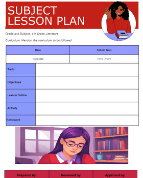 Preview of Editable Lesson Plan Template, Planners, Calendars (Google Docs)