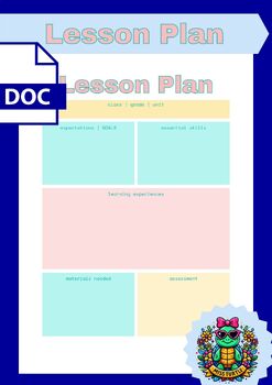 Preview of Editable Lesson Plan Template (Preschool & Beyond) - Google Docs