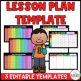 Editable Lesson Plan Template: Yearly, Weekly, Standards a
