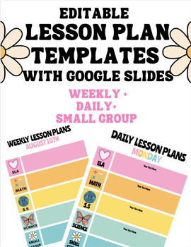 Preview of Editable Lesson Plan Template with Google Slides 