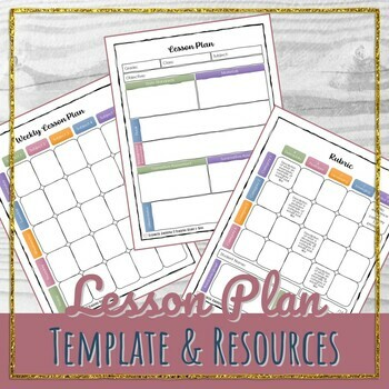 Preview of Editable Lesson Plan Template with Lesson Hook and Differentiation Ideas