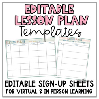 Preview of Editable Lesson Plan Templates