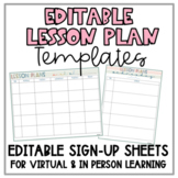 Editable Lesson Plan Templates