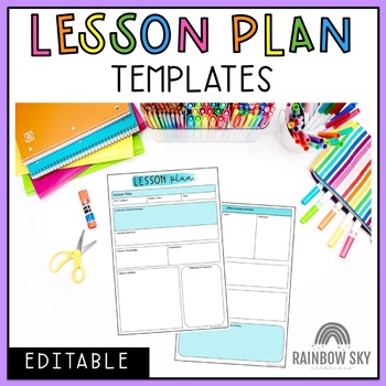 Preview of Editable Lesson Plan Templates | Preservice lesson plans