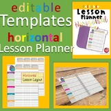 Editable Lesson Planner Template - Full Color Horizontal Style
