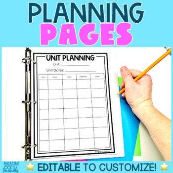 Preview of Editable Lesson Planning Pages with Endless Options Digital and Printable