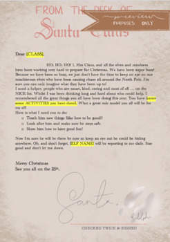 Preview of Editable Letter from Santa and Rudolph - Elf