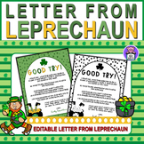 Editable Letter from the Leprechaun | St. Patrick's Day Le