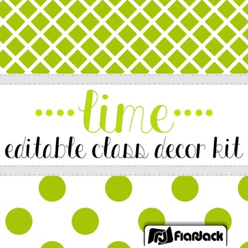 Preview of Editable Lime Class Decor Kit