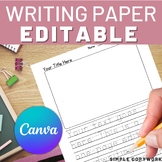 Editable Lined Writing Paper with Picture Box & Tracing Fo