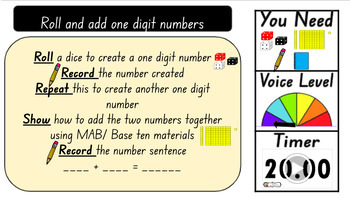 Preview of Editable Literacy AND Maths Slides with timers and supplies clip art