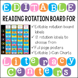 Editable Literacy Center Posters, Rotation Cards and I Can Charts