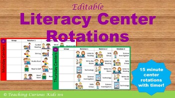 Preview of Editable Literacy Center Rotations