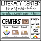 Editable Literacy Center Slides With Timers And Moveable Pieces