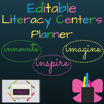 Preview of Editable Literacy Centers Planner