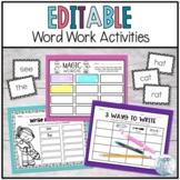 Editable Literacy Centers - Word Work Activities