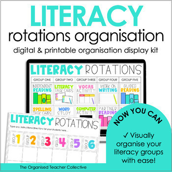Preview of Literacy Rotations Organisation Bundle - Digital & Printable Display Kit