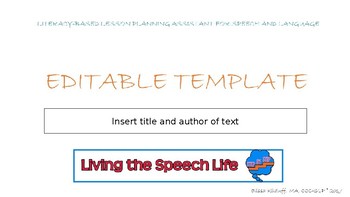 Preview of Editable Literacy-based Lesson Plan Template