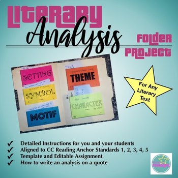 Editable Literary Analysis Folder Project for use with ANY Literary Text