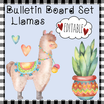 Editable Llama Bulletin Board - (Includes Work Coming Soon Poster)