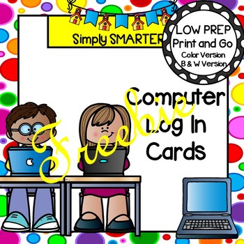 Preview of Editable Log In Cards For Computer Programs and GOOGLE CLASSROOM FREEBIE