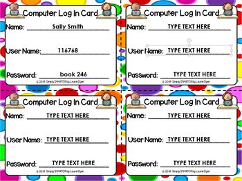 Google Classroom Log-In Cards, FREEBIE by MonsterTeachingIdeas