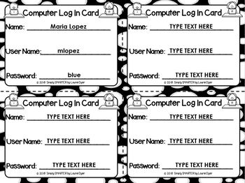 Google Classroom Log-In Cards, FREEBIE by MonsterTeachingIdeas