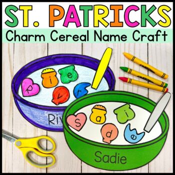 Preview of Editable Lucky Charm Name Crafts St Patricks Day