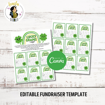 Preview of Editable Lucky Gram Fundraiser Template for St. Patrick's Day | Candy Grams