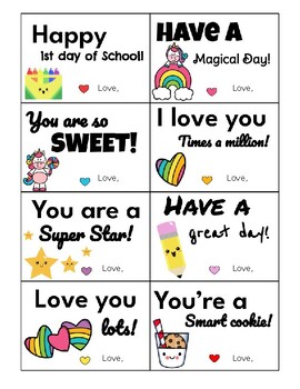 Editable Lunch Box Notes by Kiddy Kids Prep | TPT