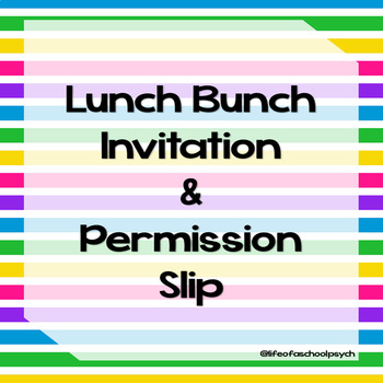Preview of Editable Lunch Bunch Invitation & Permission Slip