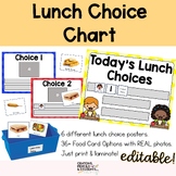 Editable Lunch Choice Chart with Real Photos!