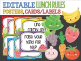 Editable Lunchtime Cafeteria Rules Signs Posters Labels: C